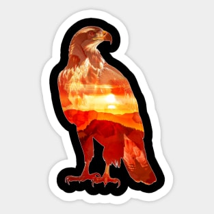 Eagle Sunset Double Exposure Sticker